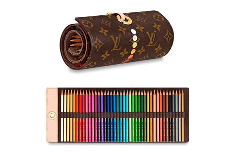 louis vuitton coloring pencils|louis vuitton pencil case roll.